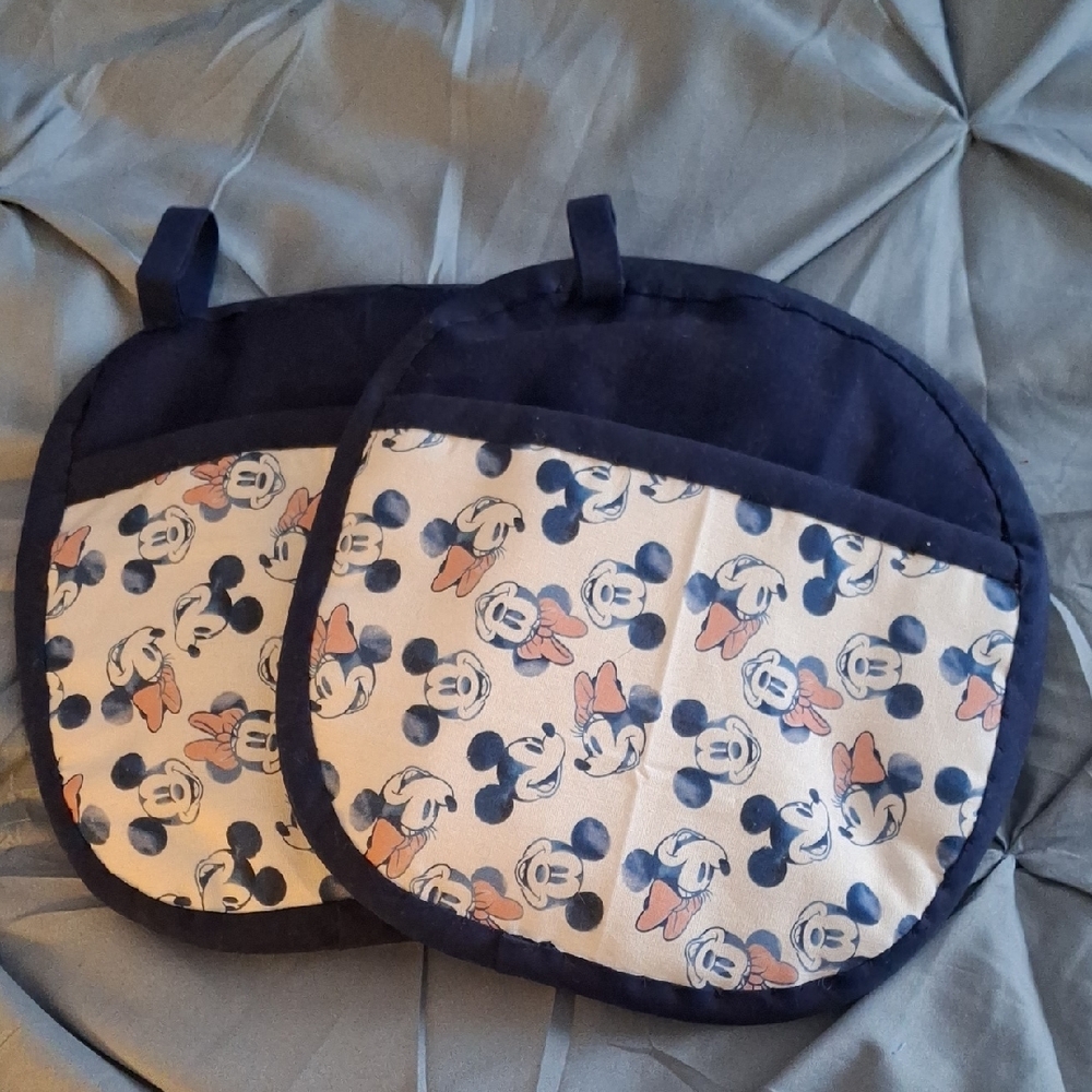Mickey Mouse Kids Pot Holders - Navy and Cream